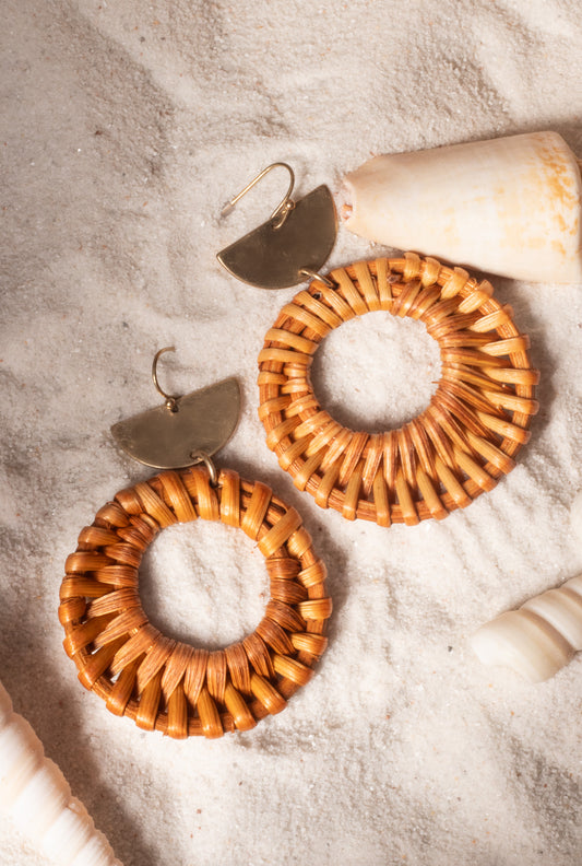 "Woodgrain Wheels" Earrings