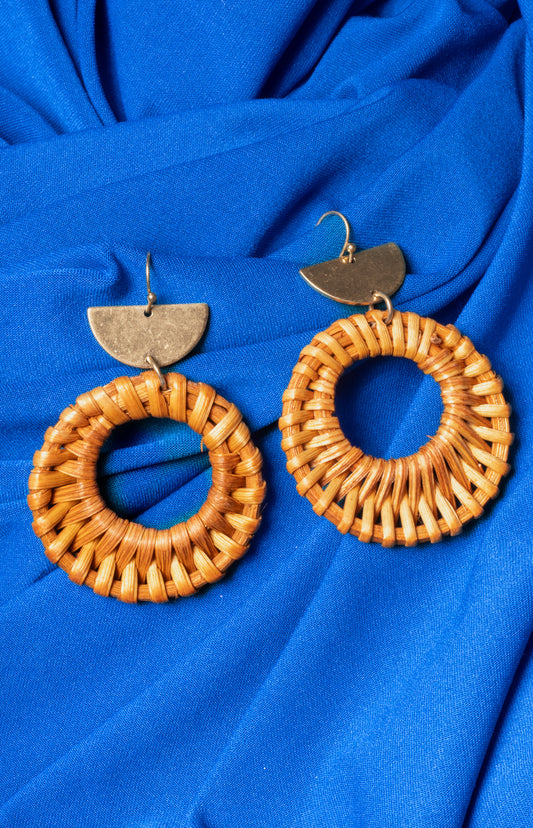"Woodgrain Wheels" Earrings