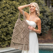 “Midnight Sail” Woven Shoulder Handbag