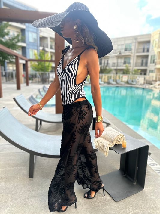 "Palm Breeze" WIDE LEG Cover Up Pants