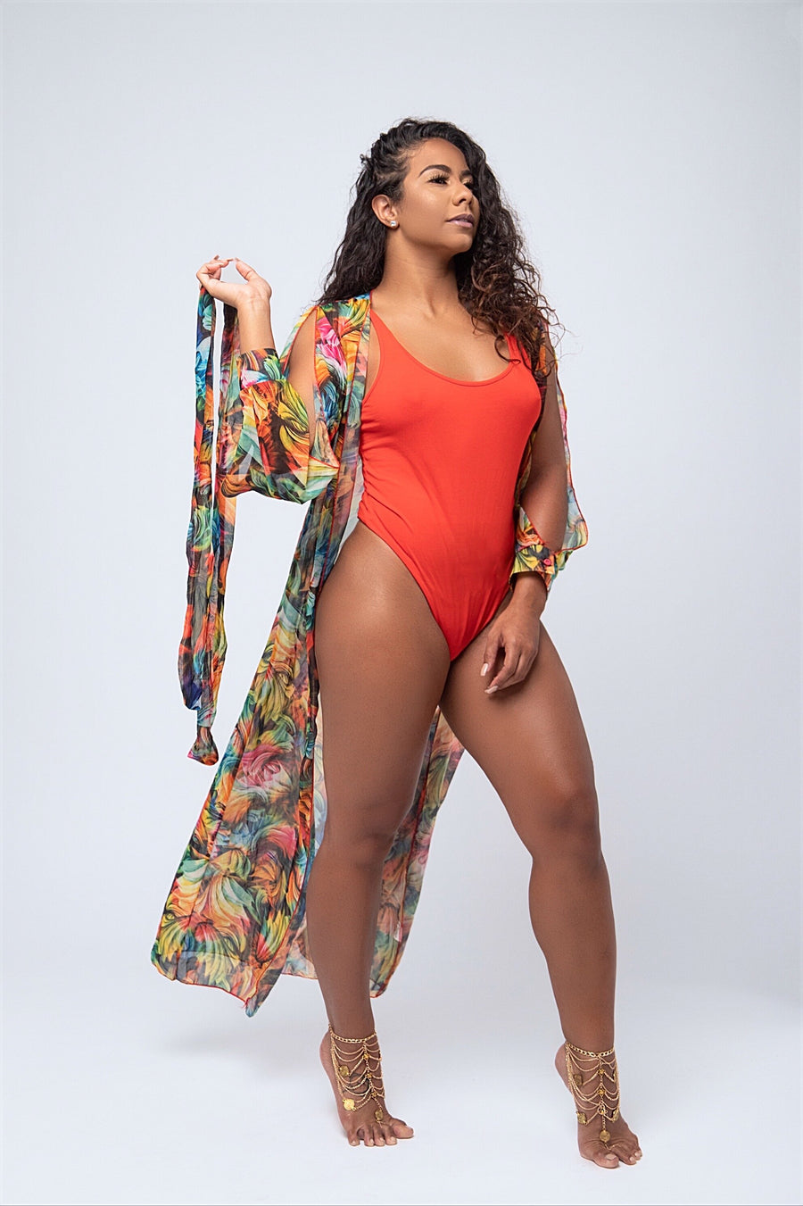 "GARDEN OF EDEN" MAXI COVER UP