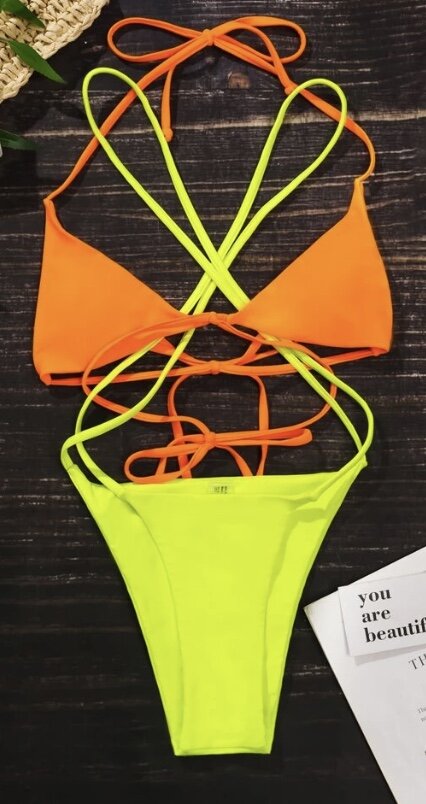 "TANGERINE LIMEADE" 2 PC BIKINI